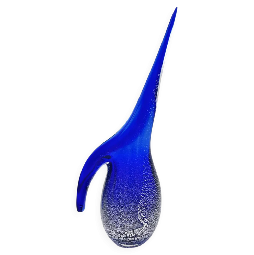 Pichet Colibri Signé Allan Scharff Holmegaard Bleu Feuille Argent 27cm