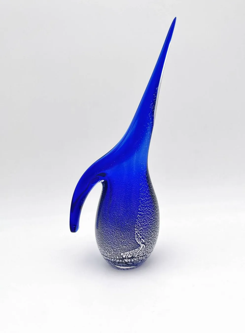 Pichet Colibri Signé Allan Scharff Holmegaard Bleu Feuille Argent 27cm