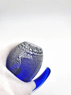 Pichet Colibri Signé Allan Scharff Holmegaard Bleu Feuille Argent 27cm