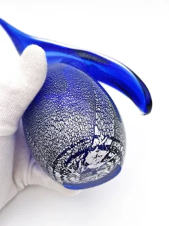Pichet Colibri Signé Allan Scharff Holmegaard Bleu Feuille Argent 27cm