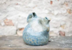 Pichet céramique émaillée vintage, poterie La Borne, pichet décoratif, brut