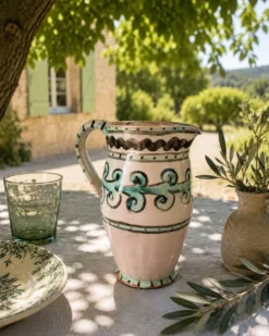 Pichet en faïence artisanal (Bourgogne)