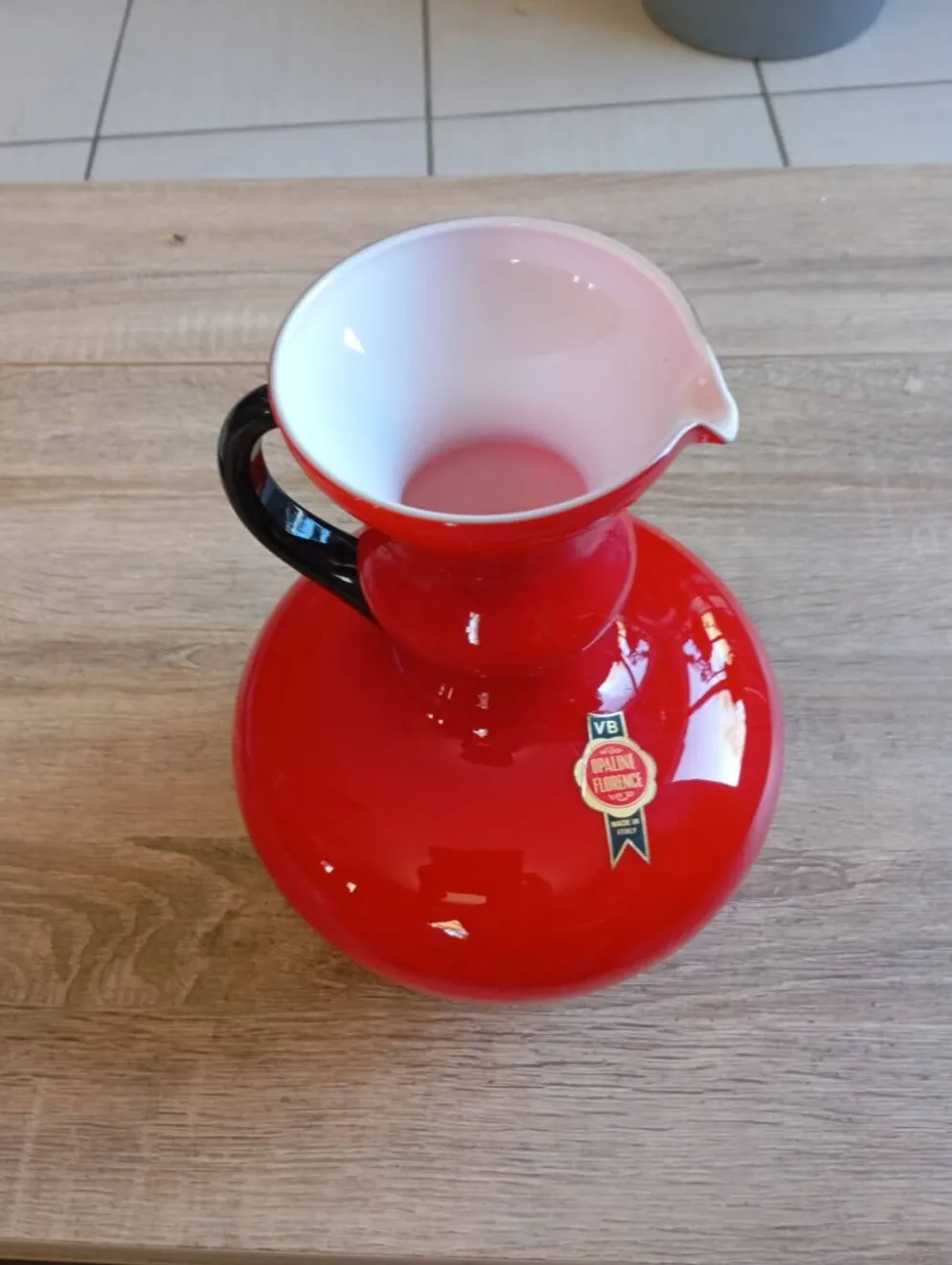 Pichet en opaline de Florence maison VB, année 60-70