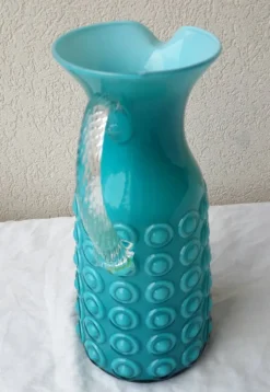 Pichet en opaline italienne turquoise