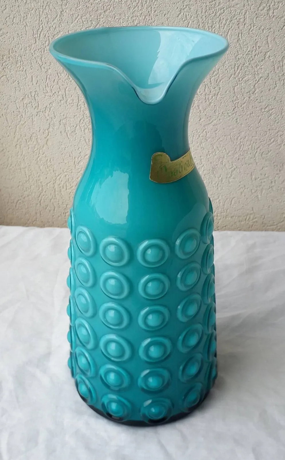 Pichet en opaline italienne turquoise