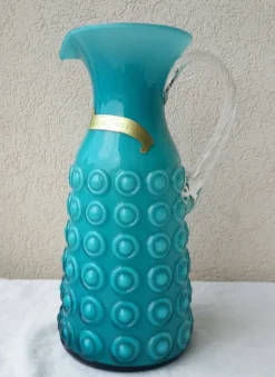 Pichet en opaline italienne turquoise