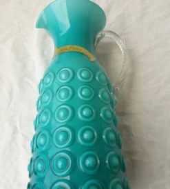 Pichet en opaline italienne turquoise