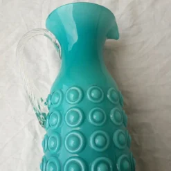 Pichet en opaline italienne turquoise