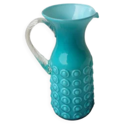 Pichet en opaline italienne turquoise