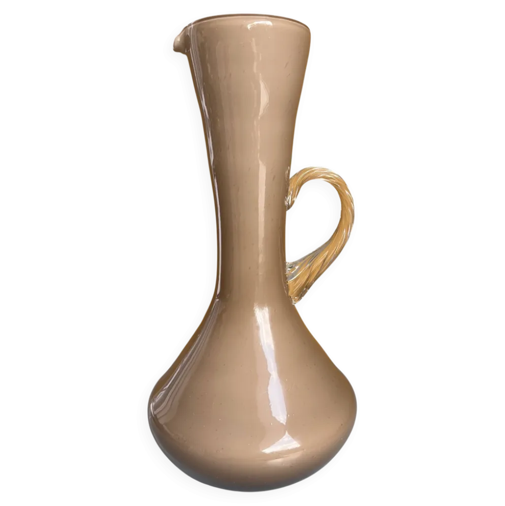 Pichet en verre opalin vintage – style Murano