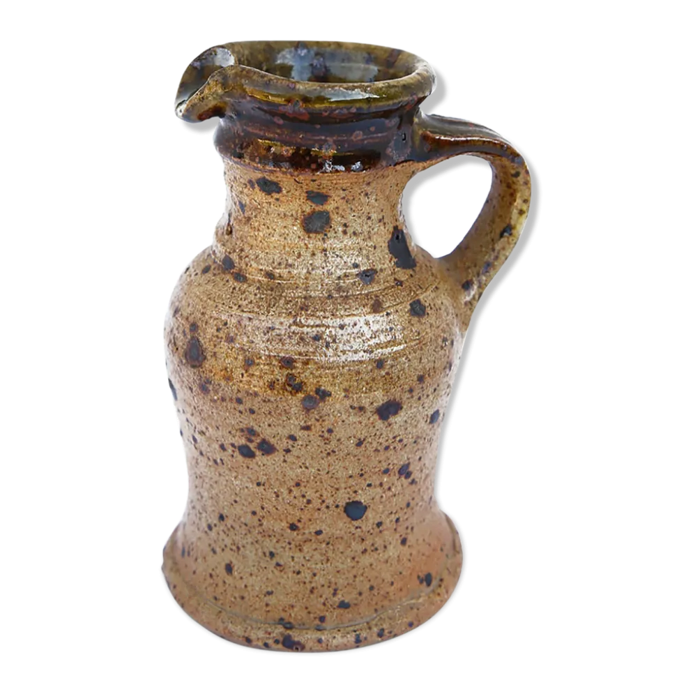 Pichet façon saucière en grès pyrité de Pierre Digan, Puisaye, La Borne 1950