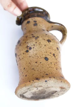 Pichet façon saucière en grès pyrité de Pierre Digan, Puisaye, La Borne 1950