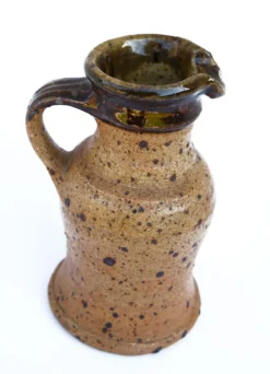 Pichet façon saucière en grès pyrité de Pierre Digan, Puisaye, La Borne 1950