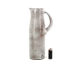 Pichet gris marron en grès de Jeanne et Norbert Pierlot, années 60