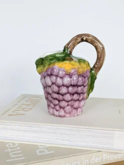 Pichet majolique Ceramiche di Bassano raisins Italie vintage décor estival