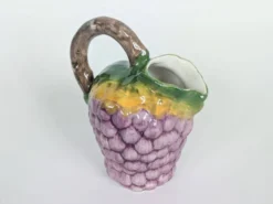 Pichet majolique Ceramiche di Bassano raisins Italie vintage décor estival
