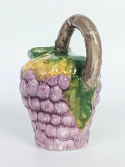 Pichet majolique Ceramiche di Bassano raisins Italie vintage décor estival