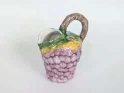 Pichet majolique Ceramiche di Bassano raisins Italie vintage décor estival