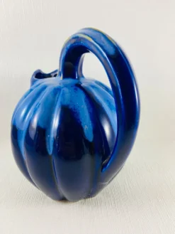Pichet melon 1,2l grès flammé bleu cobalt alpho 199 - saint-uze vintag
