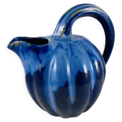 Pichet melon 1,2l grès flammé bleu cobalt alpho 199 - saint-uze vintag