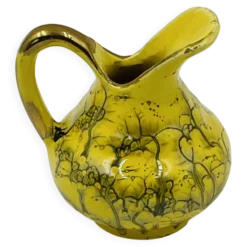 Pichet miniature de collection jaune et or fin