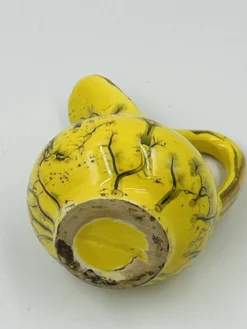 Pichet miniature de collection jaune et or fin