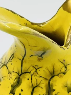 Pichet miniature de collection jaune et or fin