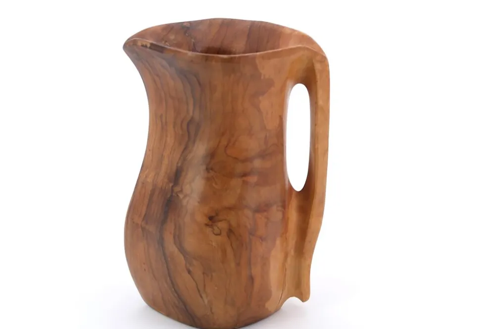 Pichet monoxyle en bois style Alexandre Noll, années 50