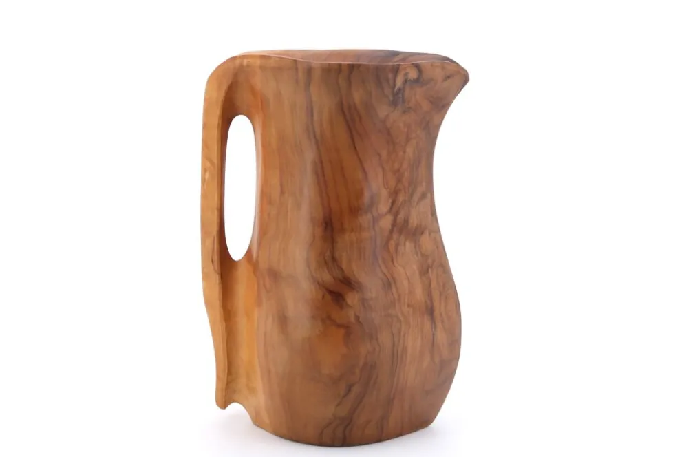 Pichet monoxyle en bois style Alexandre Noll, années 50