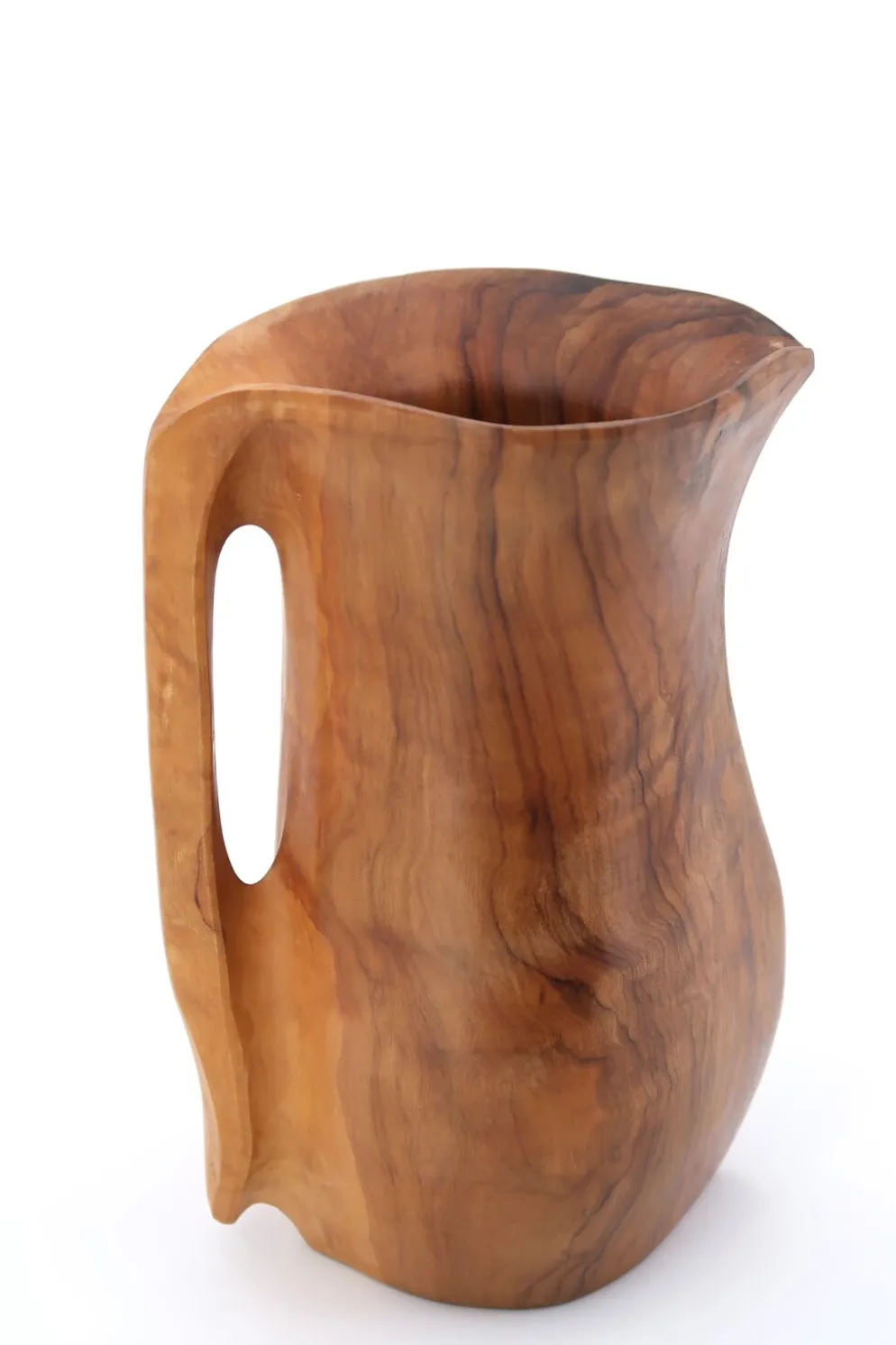Pichet monoxyle en bois style Alexandre Noll, années 50