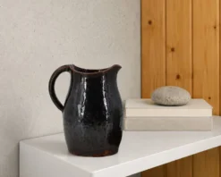 Pichet noir en grès de Jean Talbot, La Borne céramique années 40