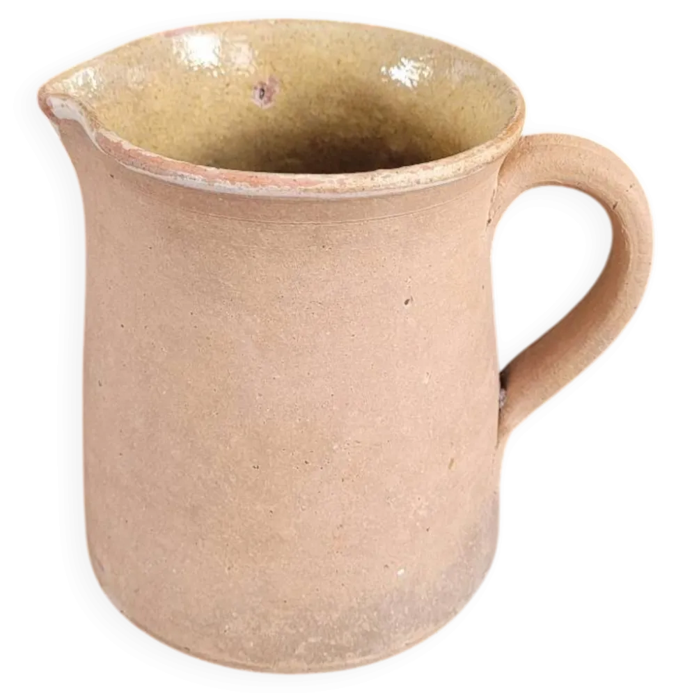 Pichet pot à lait ancien en terre cuite vernissée