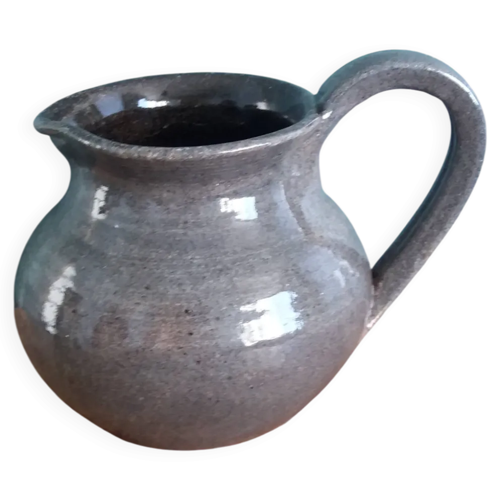 Pichet pot à lait en céramique artisanale signé Pierre Tézière, Beceleuf