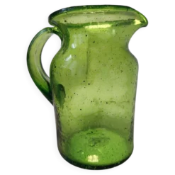 Pichet verre bullé style Biot ou Empoli