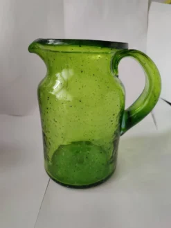 Pichet verre bullé style Biot ou Empoli