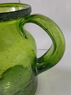 Pichet verre bullé style Biot ou Empoli