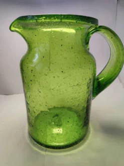 Pichet verre bullé style Biot ou Empoli