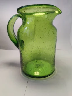 Pichet verre bullé style Biot ou Empoli