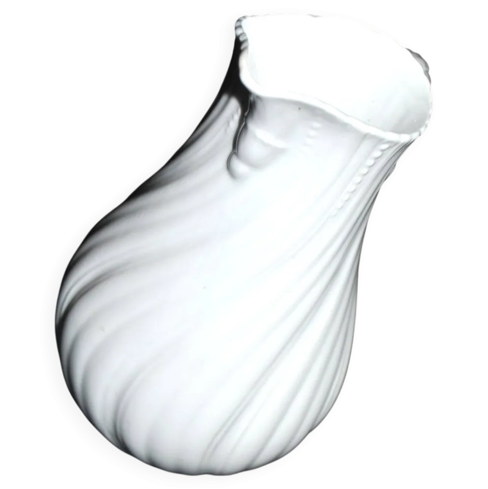 Pichet verseuse ancienne en porcelaine de Sarreguemines modèle viennois uni