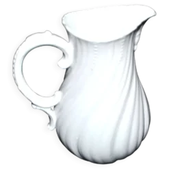 Pichet verseuse ancienne en porcelaine de Sarreguemines modèle viennois uni