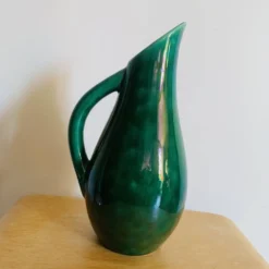 Pichet vintage en céramique émaillée verte – Grandjean Jourdan Vallauris