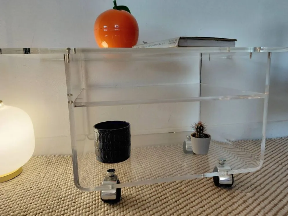 Piece de design: Desserte David Lange en Altuglas 15mm-Circa 1980