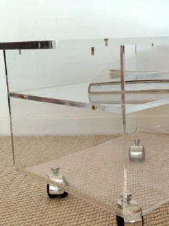 Piece de design: Desserte David Lange en Altuglas 15mm-Circa 1980