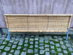 Pied de lit scandinave en bambou rotin et osier 1990 140cm