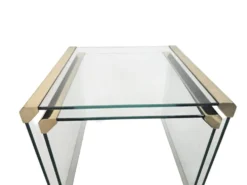 Pierangelo Gallotti & Radice - 'T35' - ensemble de 2 tables d'appoint - verre - laiton