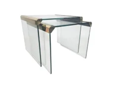 Pierangelo Gallotti & Radice - 'T35' - ensemble de 2 tables d'appoint - verre - laiton