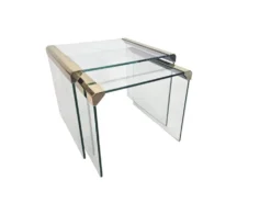 Pierangelo Gallotti & Radice - 'T35' - ensemble de 2 tables d'appoint - verre - laiton