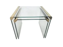 Pierangelo Gallotti & Radice - 'T35' - ensemble de 2 tables d'appoint - verre - laiton