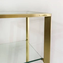 Pierre Vandel Étagère dorée sur roulettes Années 1970 Mid Century Hollywood Regency Shelving