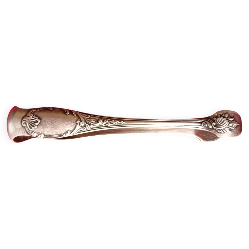 Pince a sucre ancienne en metal argente "christofle" style louis xv rocaill